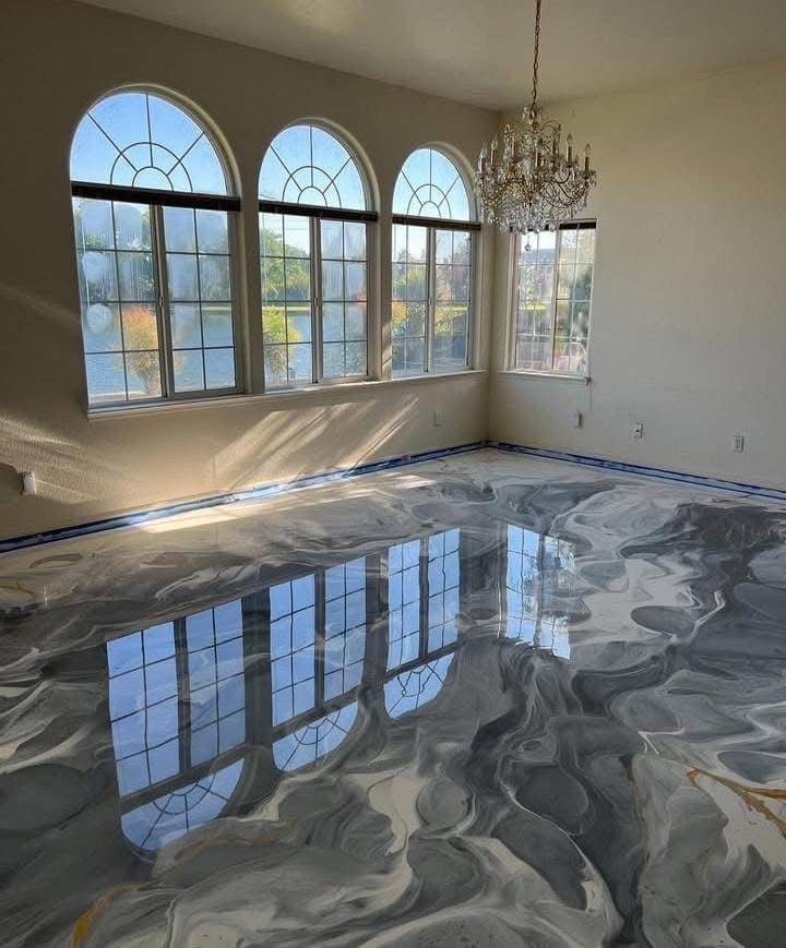 Completed polished flooring project